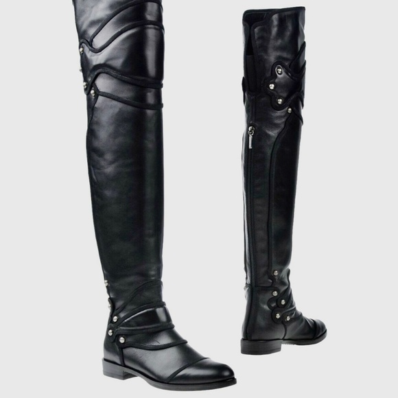 Dolce & Gabbana Shoes - Dolce &Gabbana Knight Black Leather Boots IT 38.5